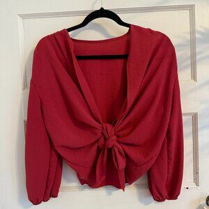 Red Wrap Top